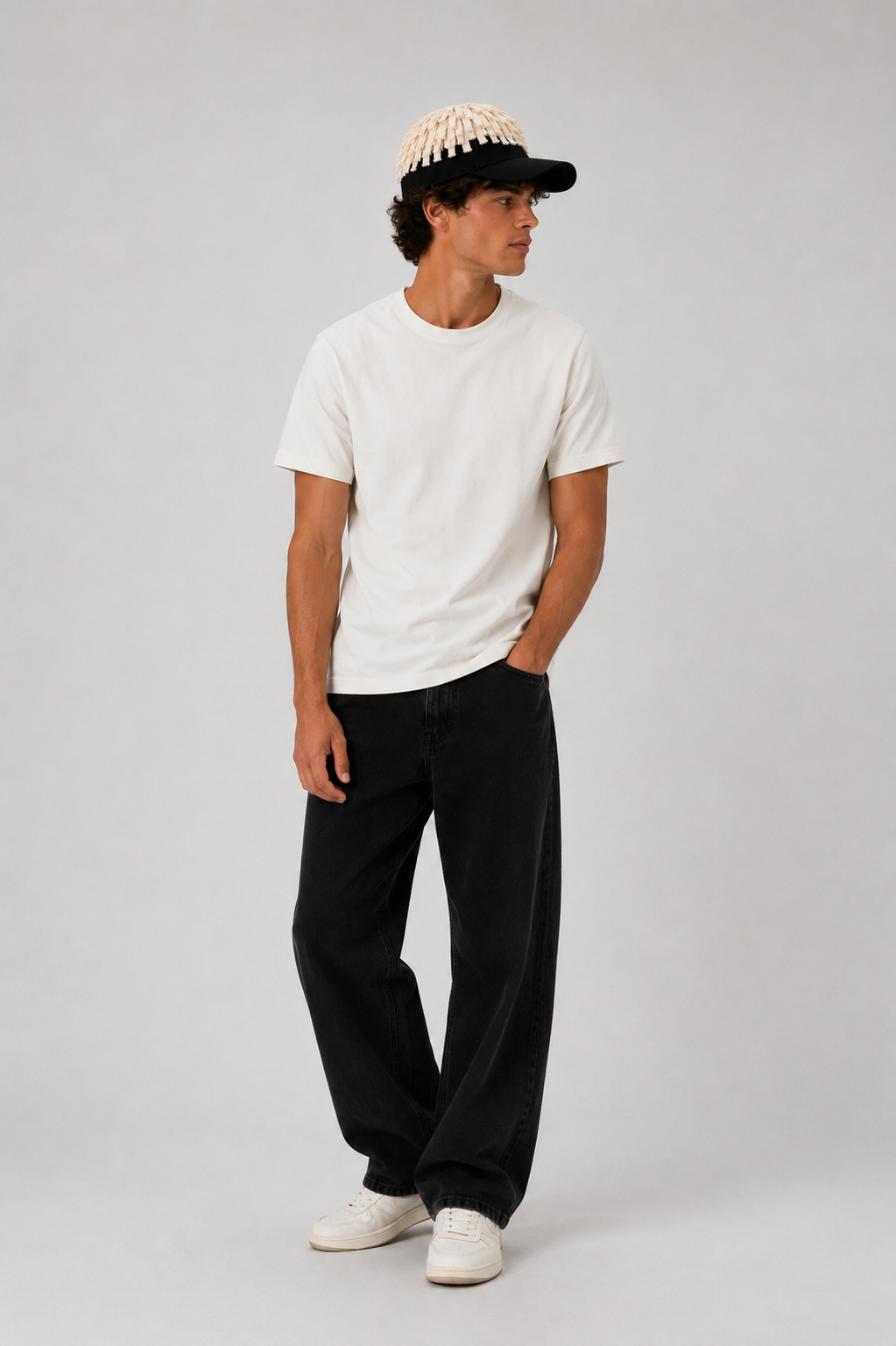 LOKS Rope Texture Cap – Black & White