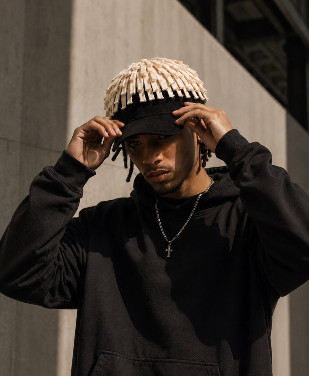 LOKS Rope Texture Cap – Black & White